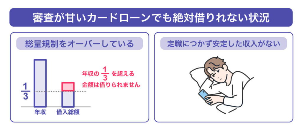 審査が甘いカードローンでも絶対に借りることのできない2つの状況